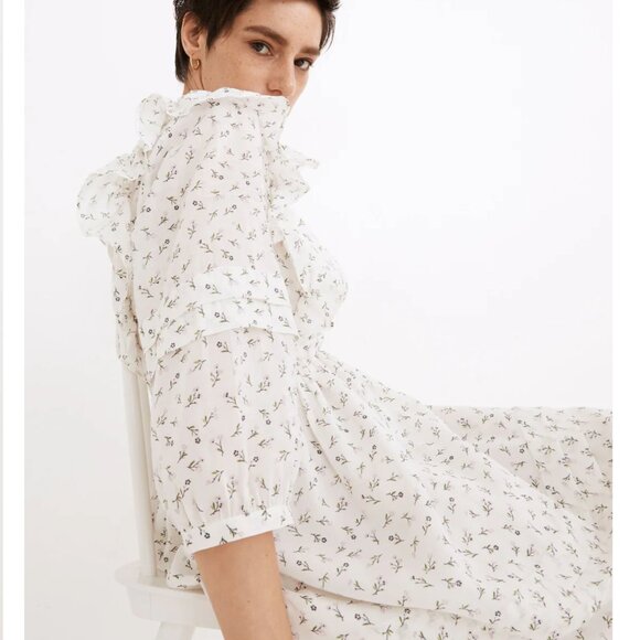 Ruffled Pleat-Sleeve Mini Dress in Spring Fling - Picture 3 of 7